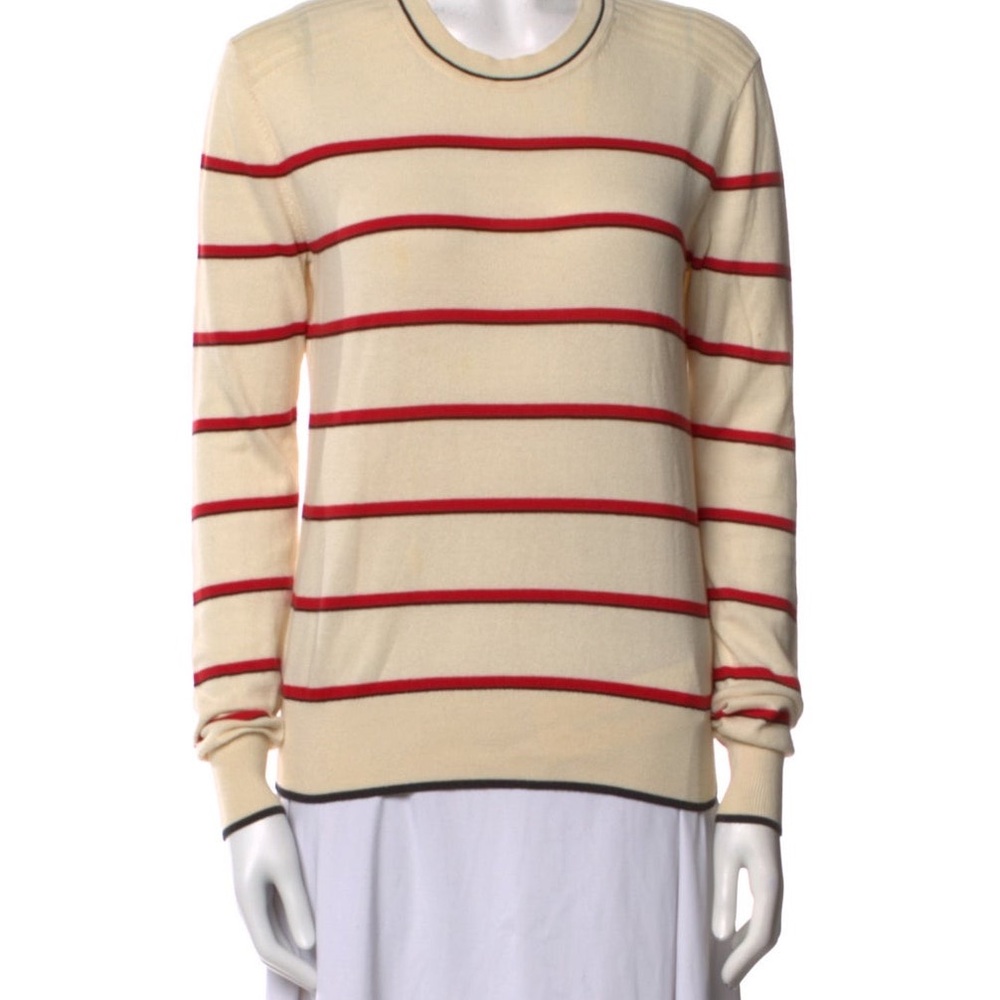 LA LIGNE Cream and Red Striped Sweater French minimalistic Valentines Day Date L